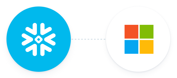 Snowflake logo and Microsoft logo