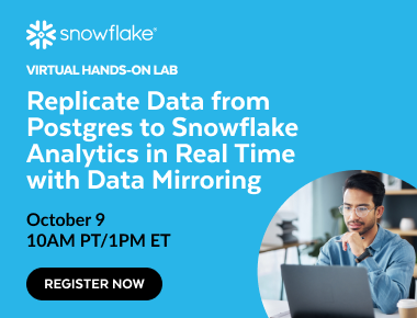 Replicate Data from Postgres to Snowflake Analytics in Real Time with Data Mirroring