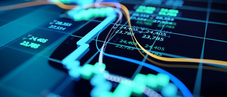 black and blue graphic with lines