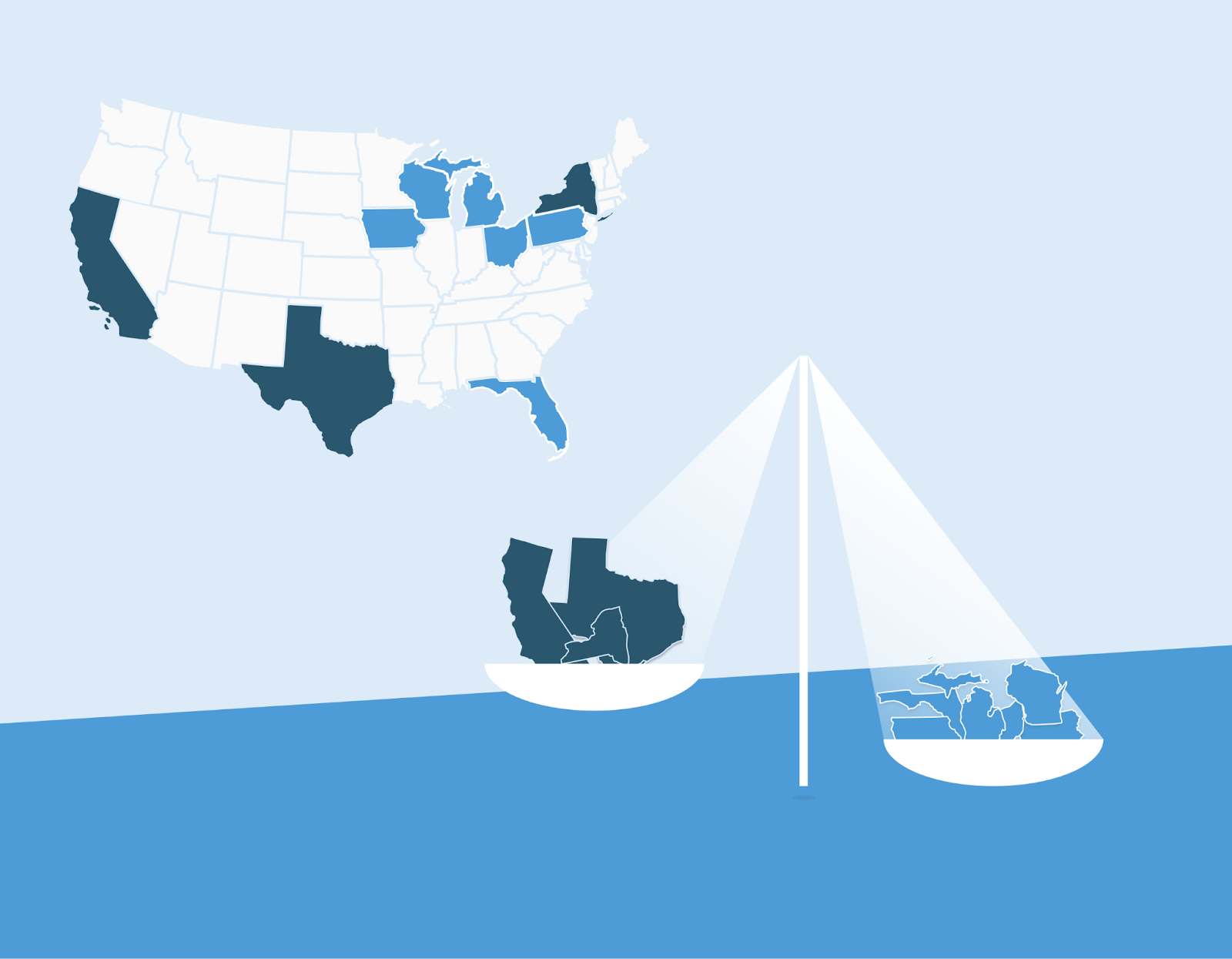 map showing swing states