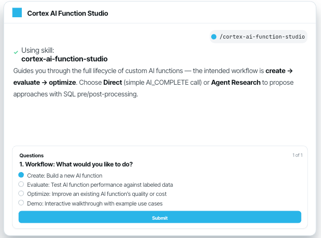 Figure 2. Cost With Cortex AI Function Studio