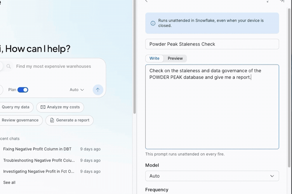 An automation title and task description filled into the form.
