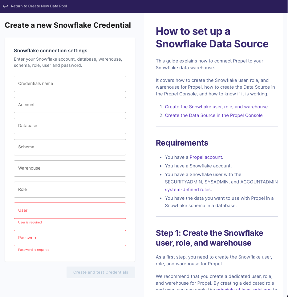 Propel Credential Details