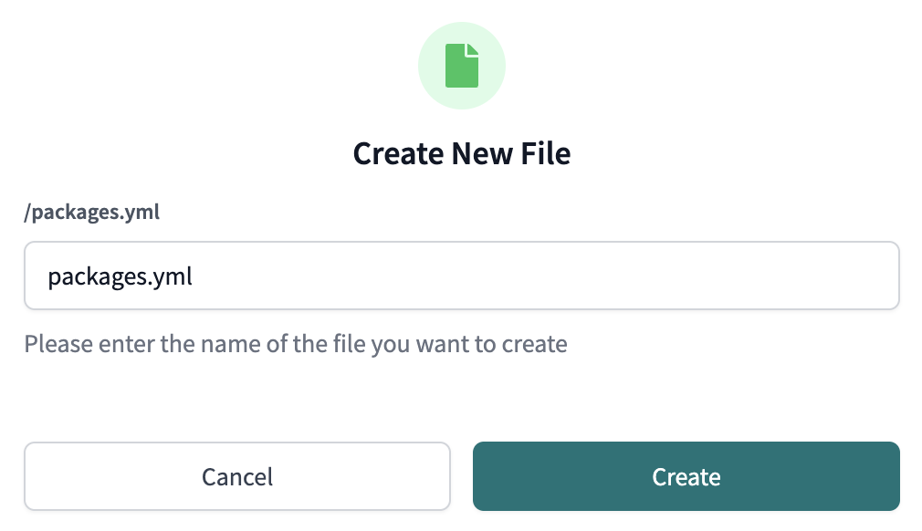 Create packages.yml