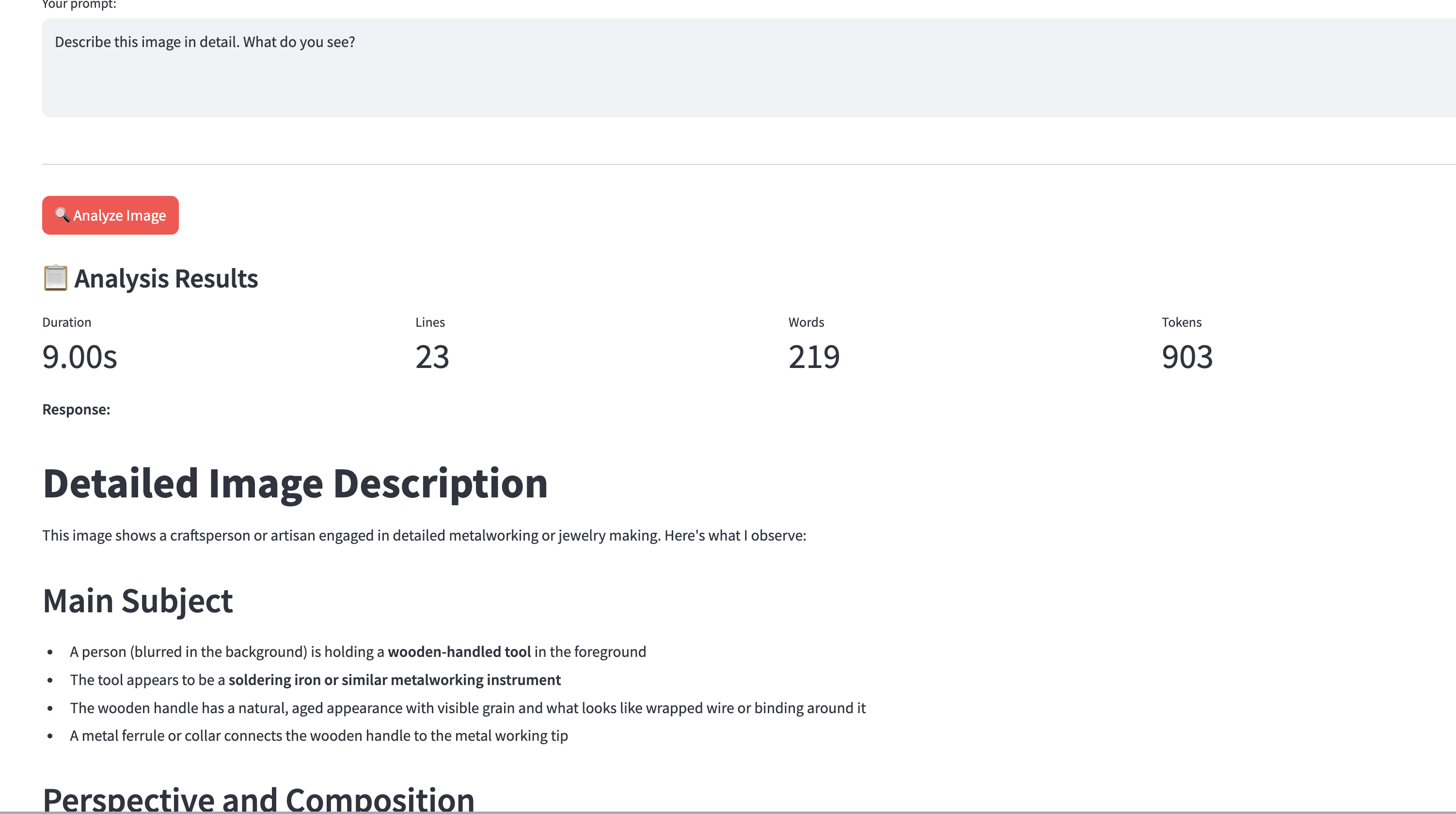 Multimodal Vision Comparison