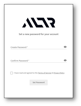 ALTR Setup Screen