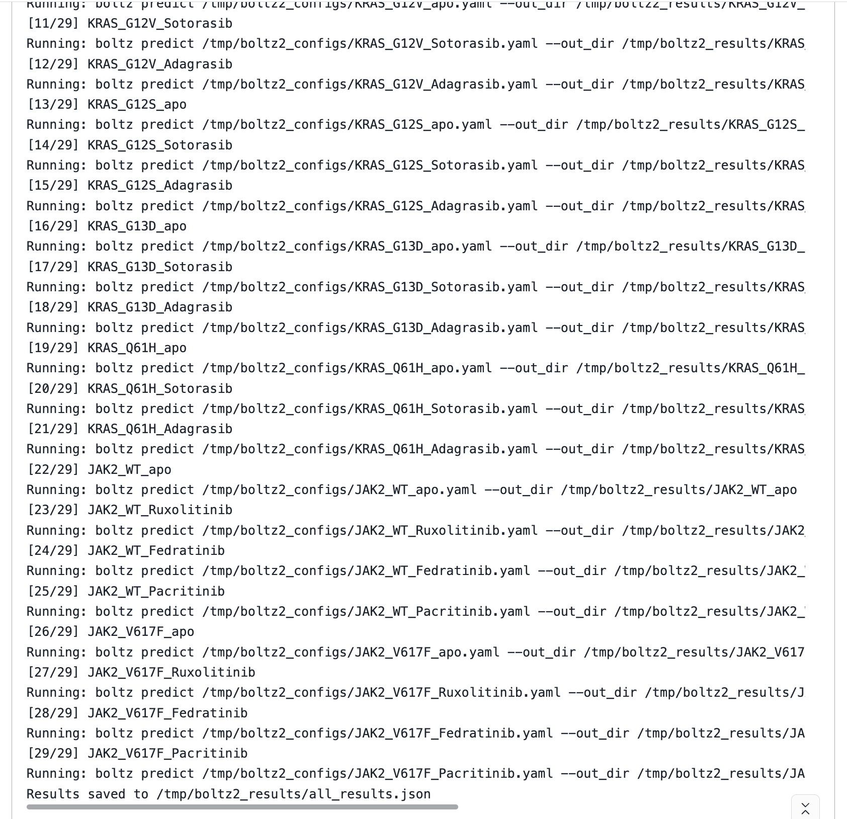 All 29 predictions running