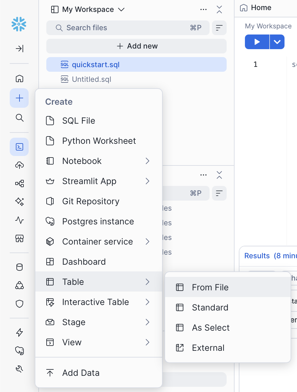 Create Table from File