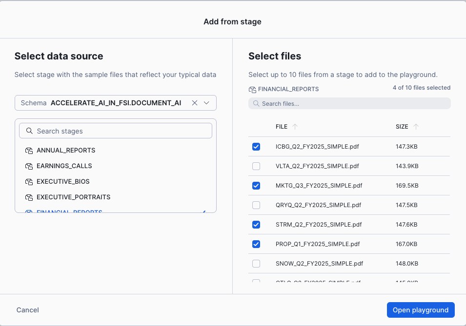 Financial Reports Stage