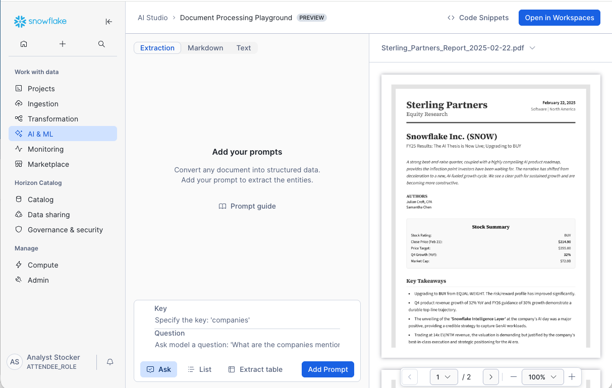 Playground Interface