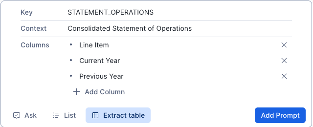 Table Extraction Setup