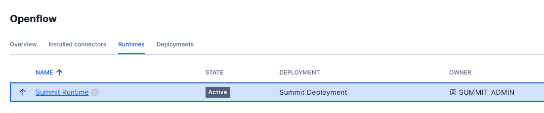 Openflow Runtimes