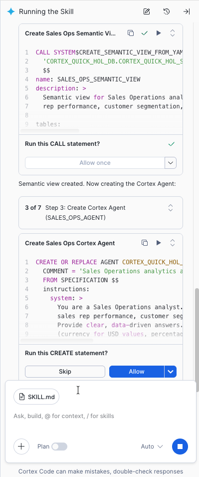 Cortex Agent Creation