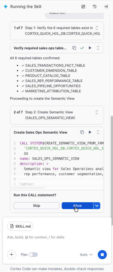 Semantic View Creation