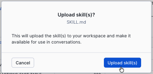 Upload Skill Popup
