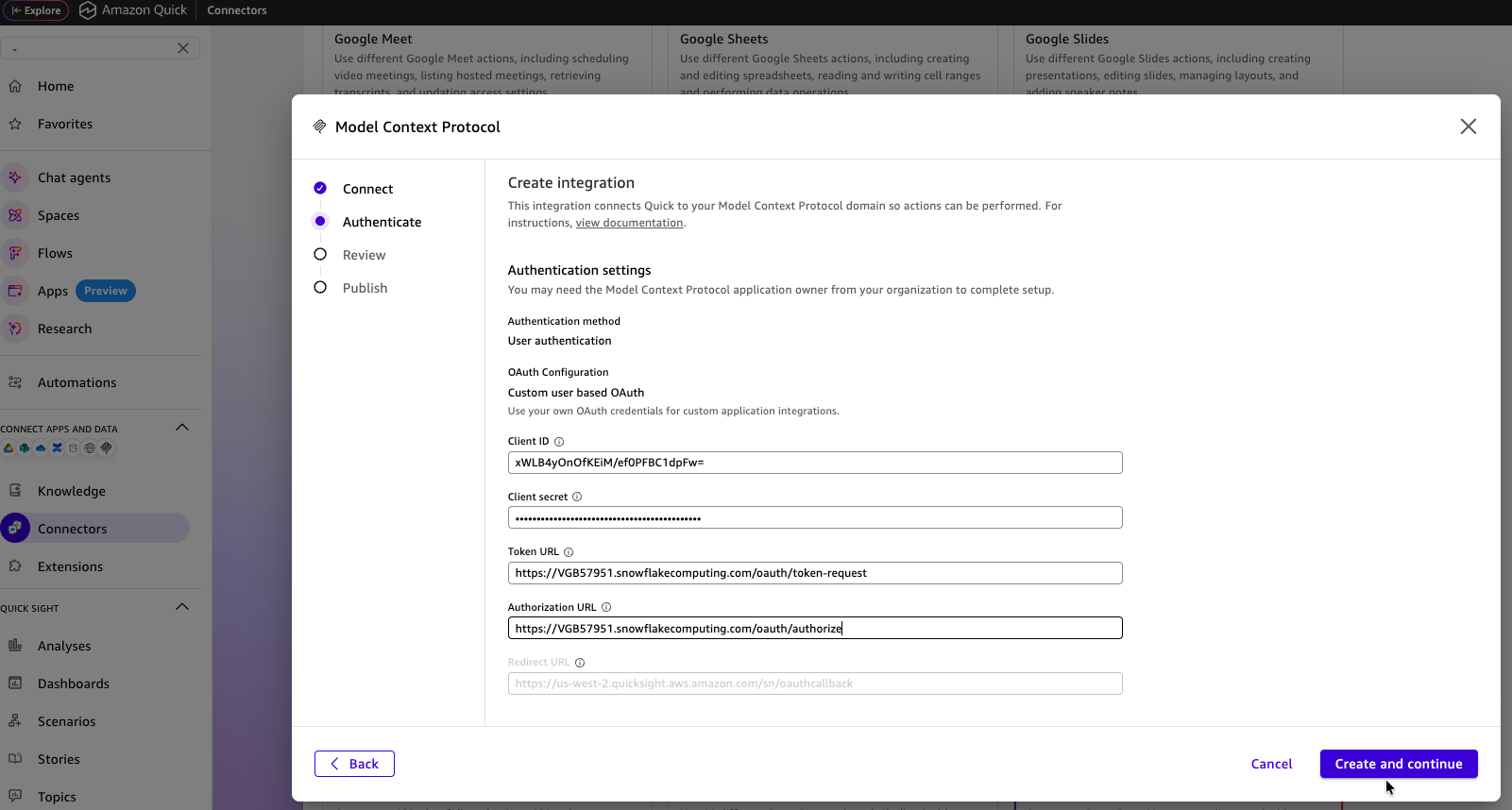 Authenticate step