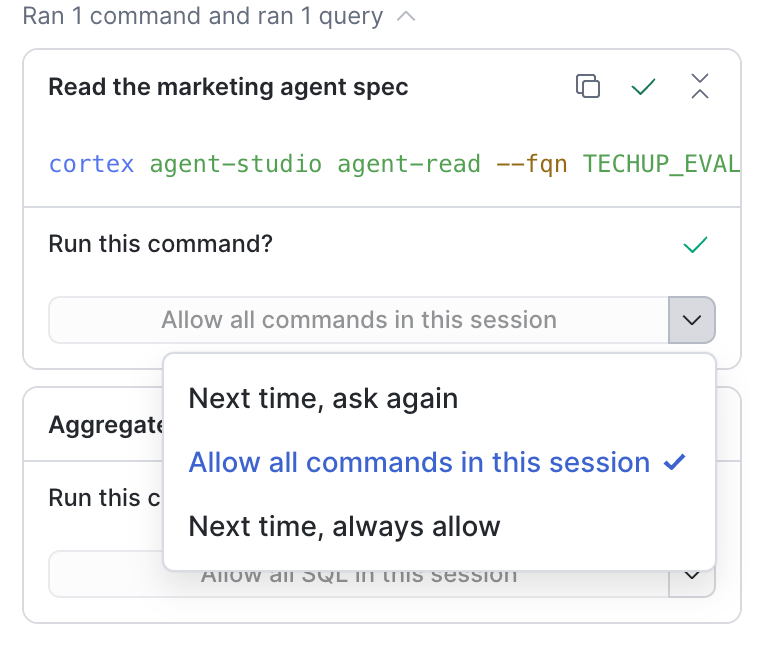 Allow all commands in this session