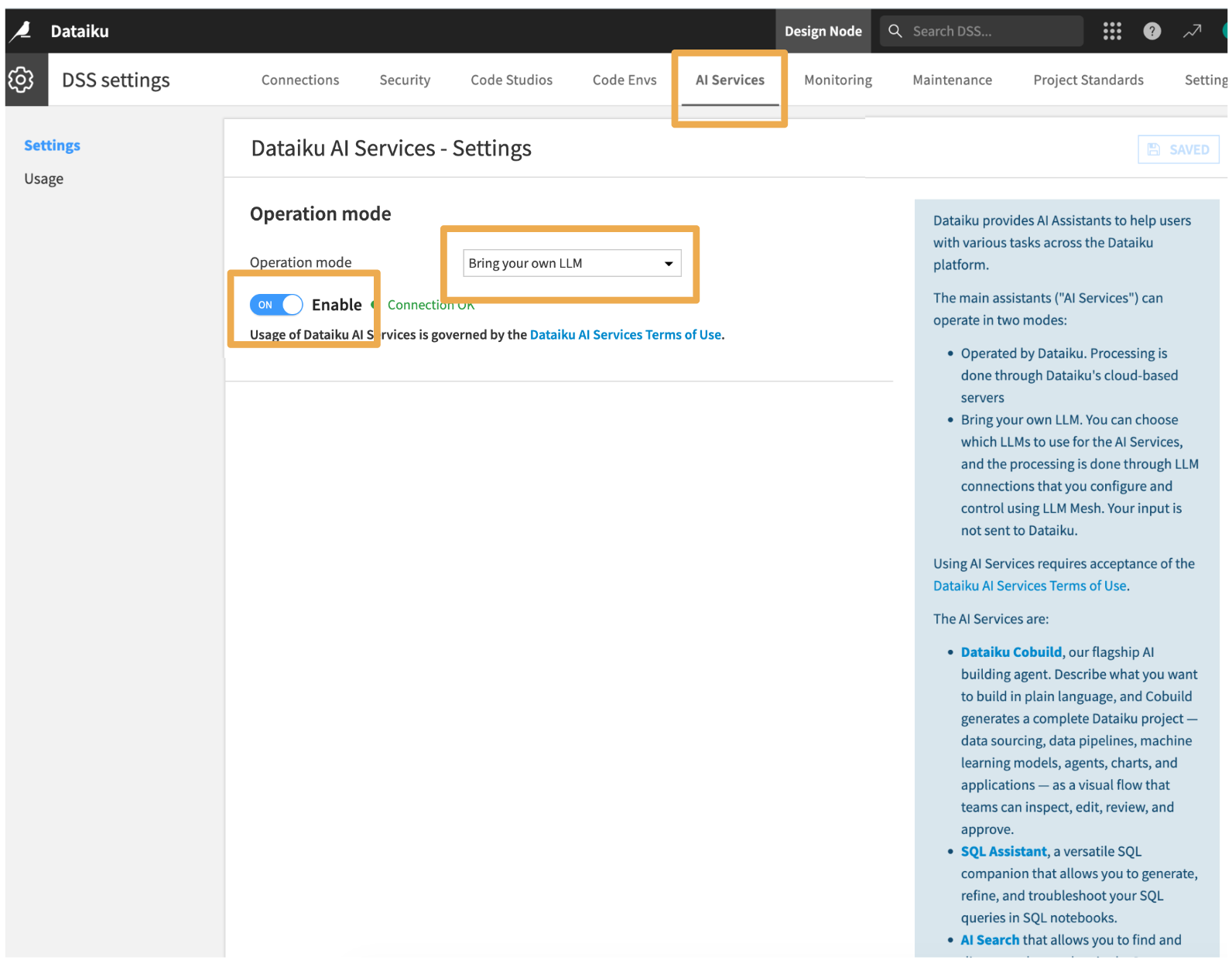 AI Services Settings