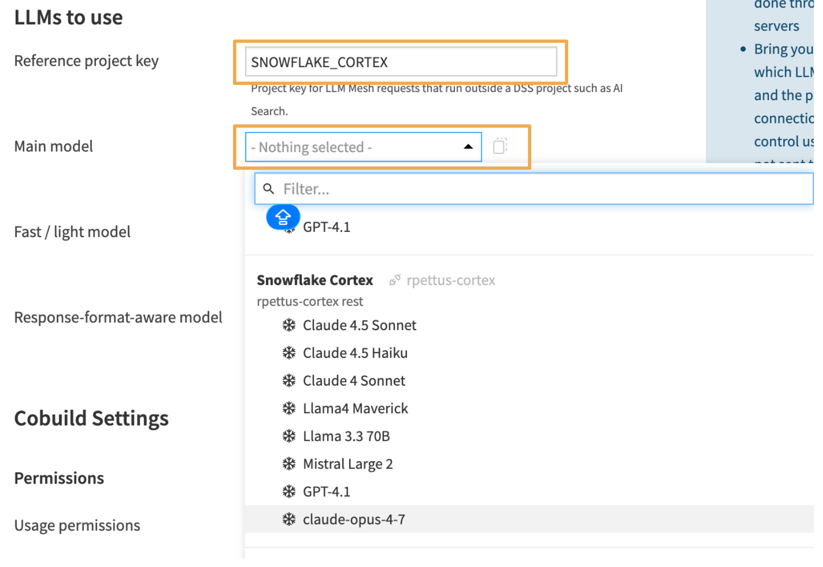 Configure Cobuild LLMs