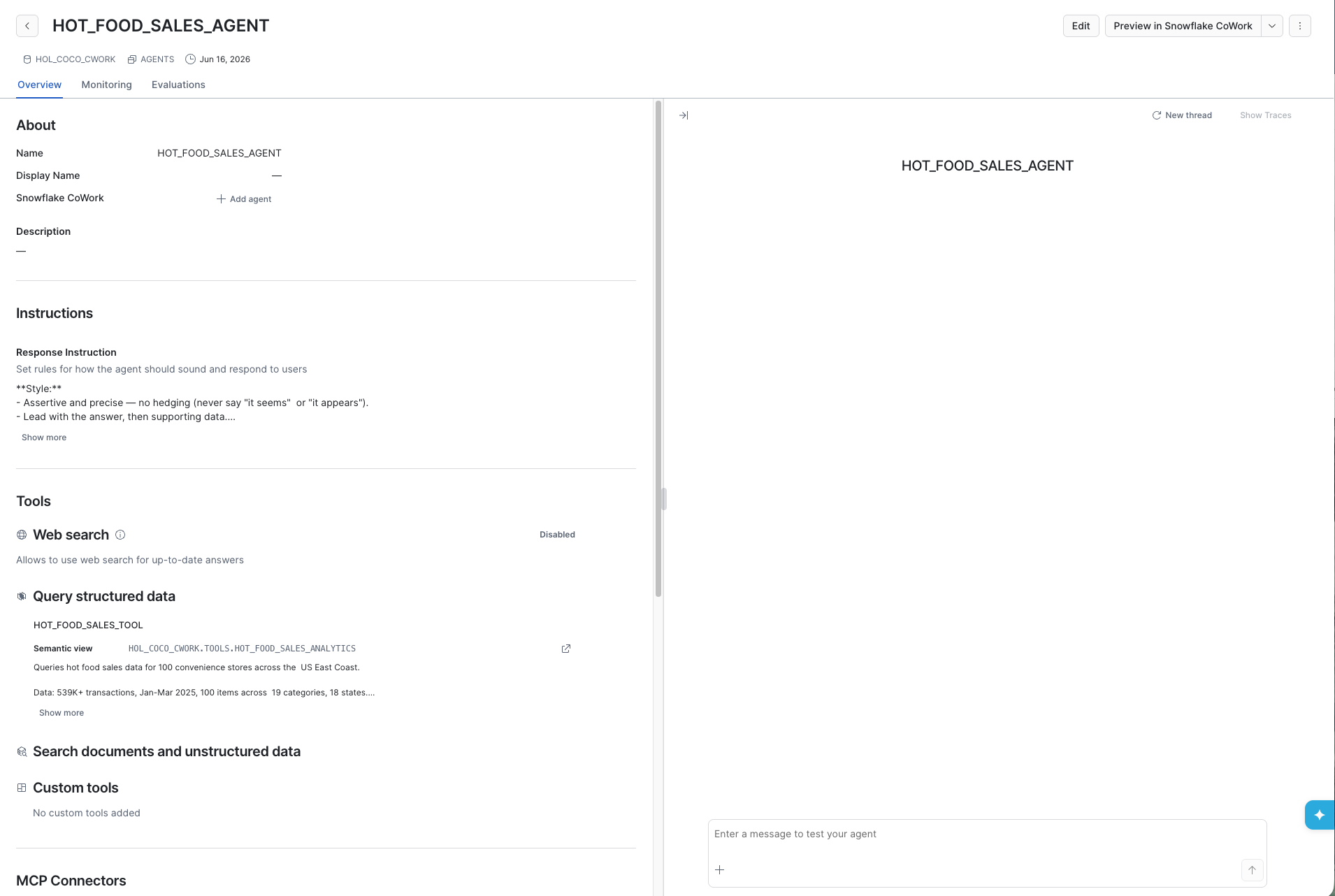 Agent Created