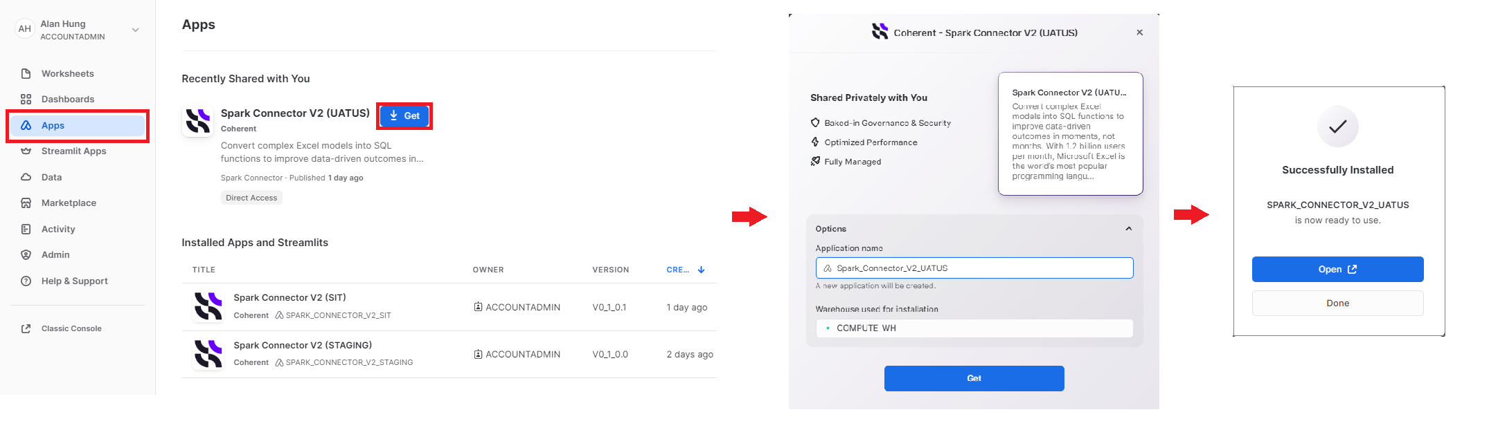 install from apps menu