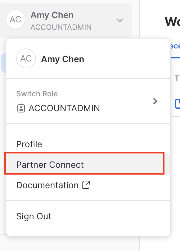 Click on Partner Connect