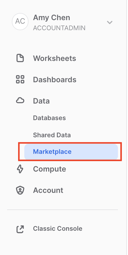 Click on Marketplace