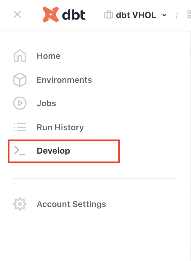 Click on the develop