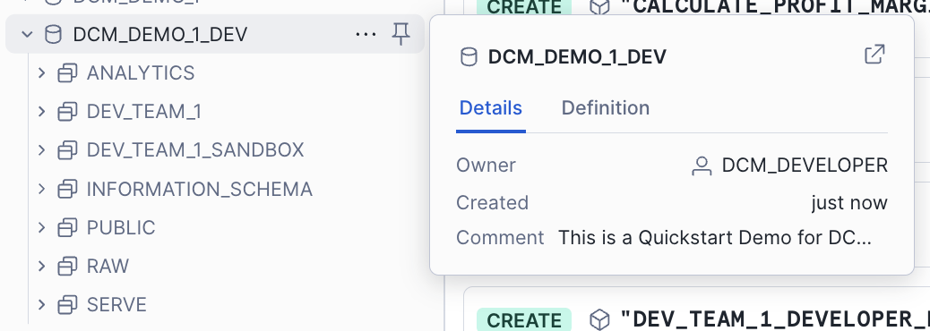 Database Explorer showing deployed objects