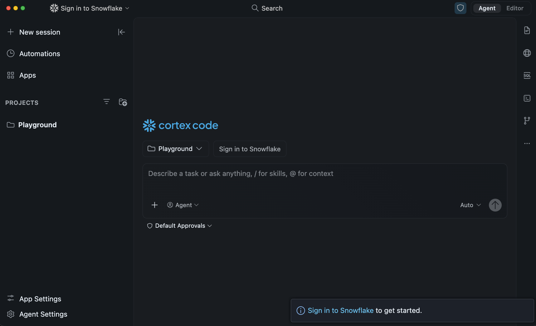 CoCo Desktop welcome screen