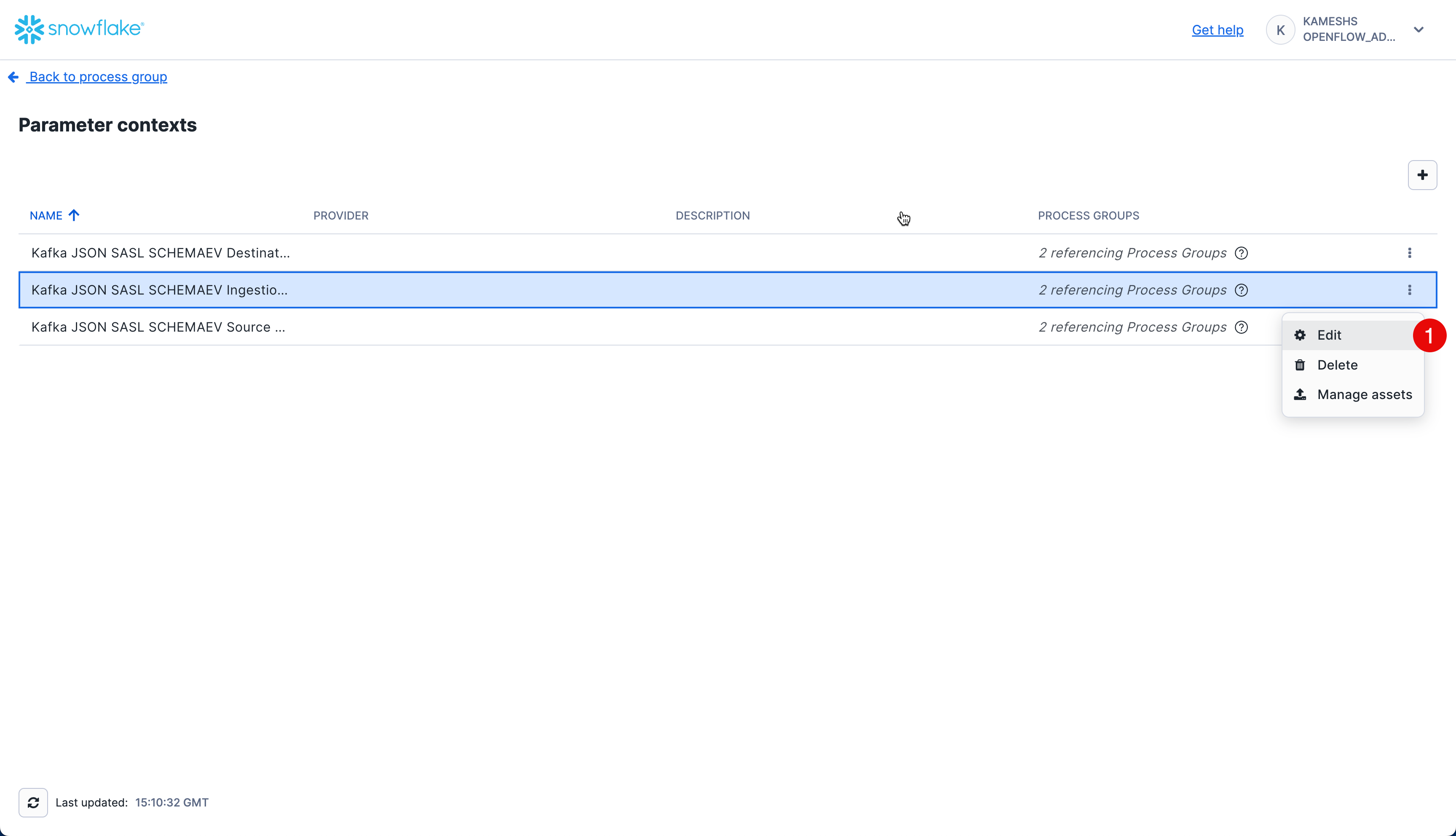 Edit Kafka Ingestion Parameters