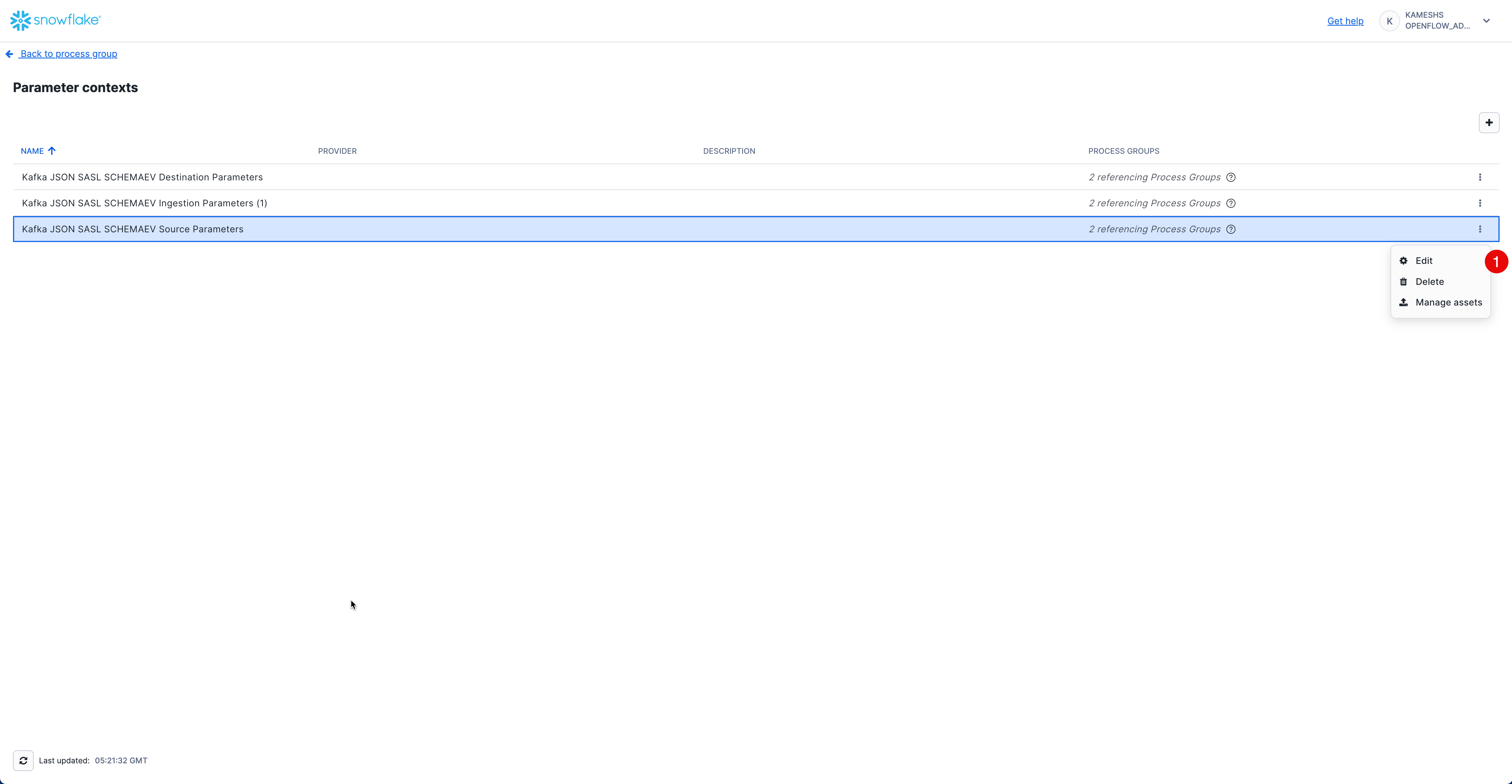 Edit Kafka Source Parameters