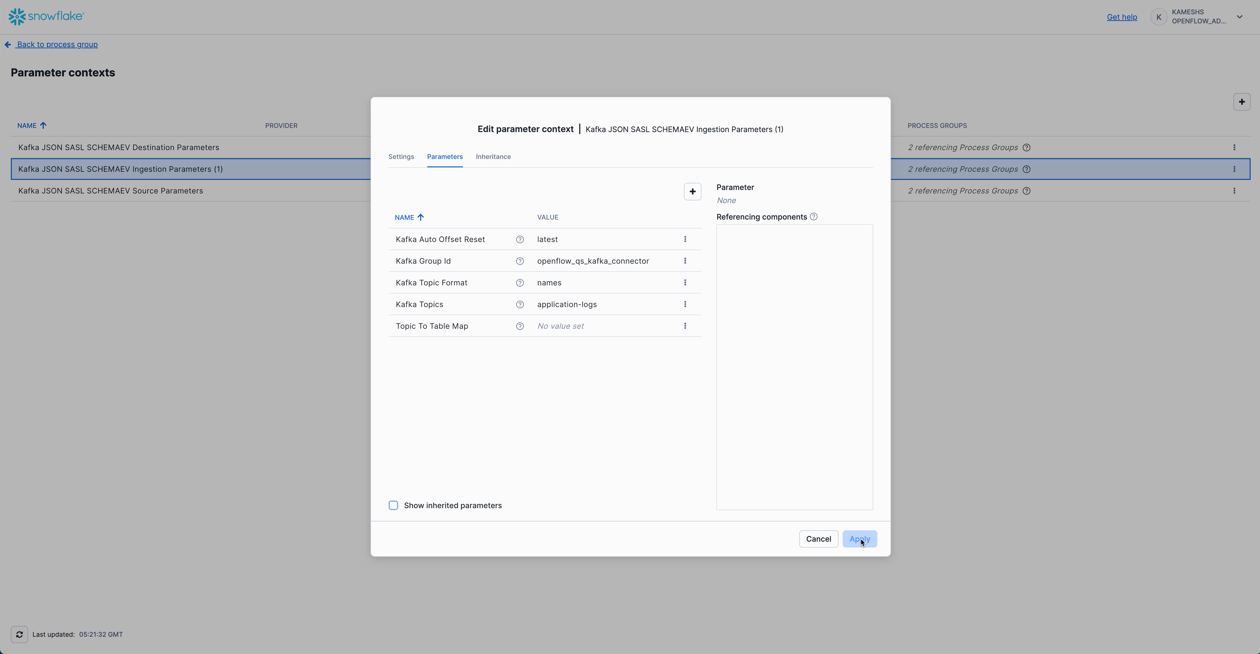 Set Kafka Ingestion Parameters