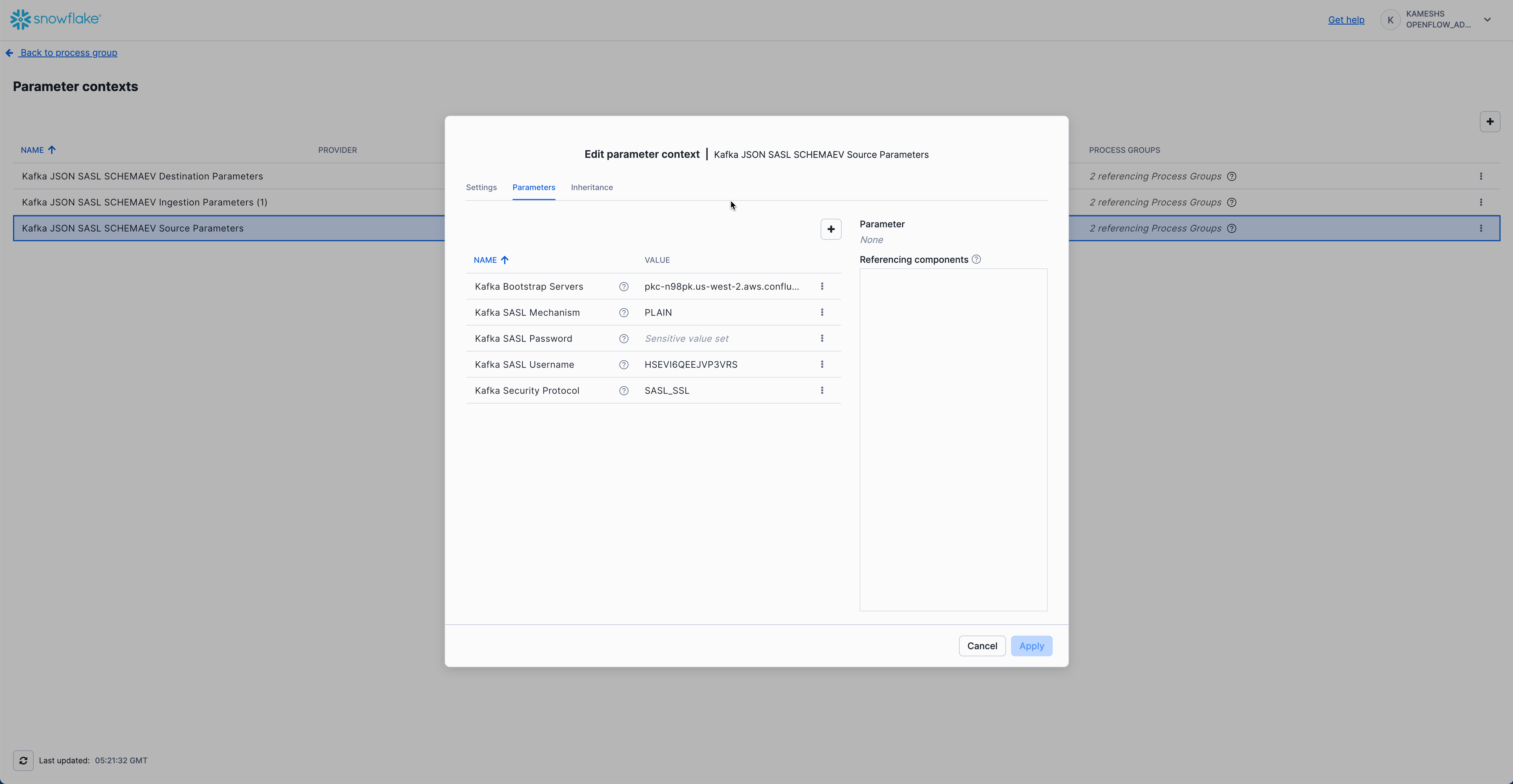 Set Kafka Source Parameters