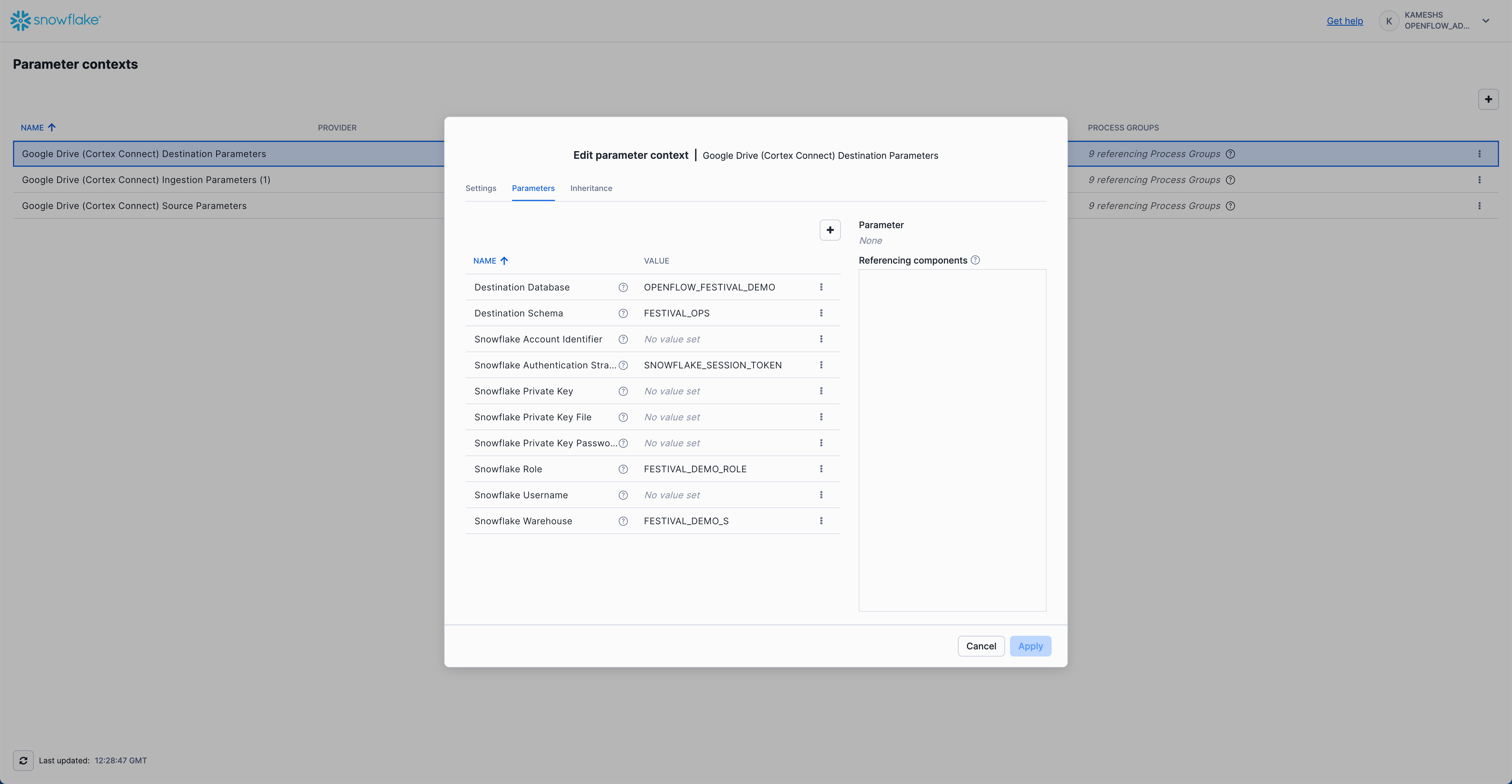 Google Drive Destination Parameters