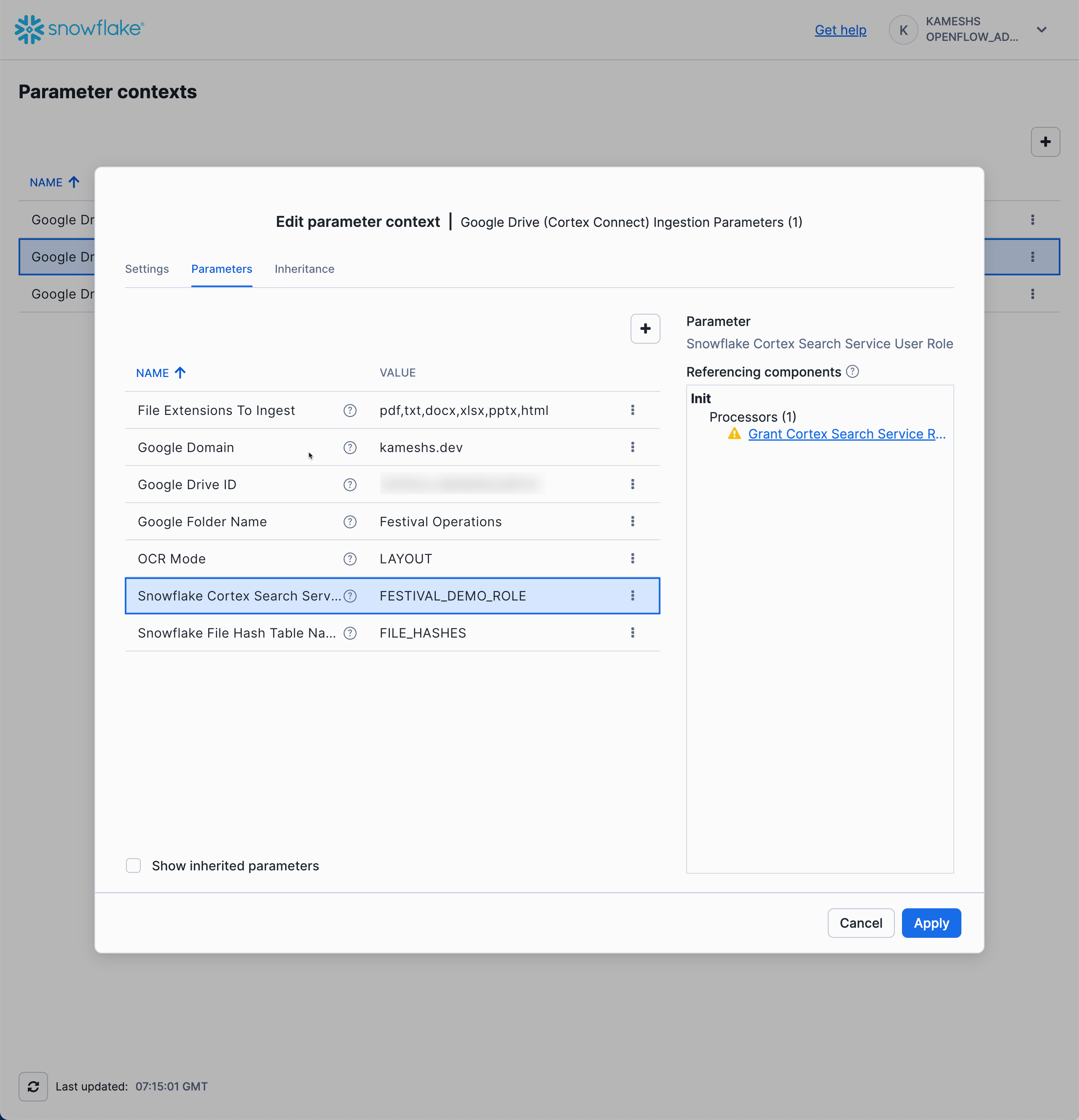 Google Drive Ingestion Parameters