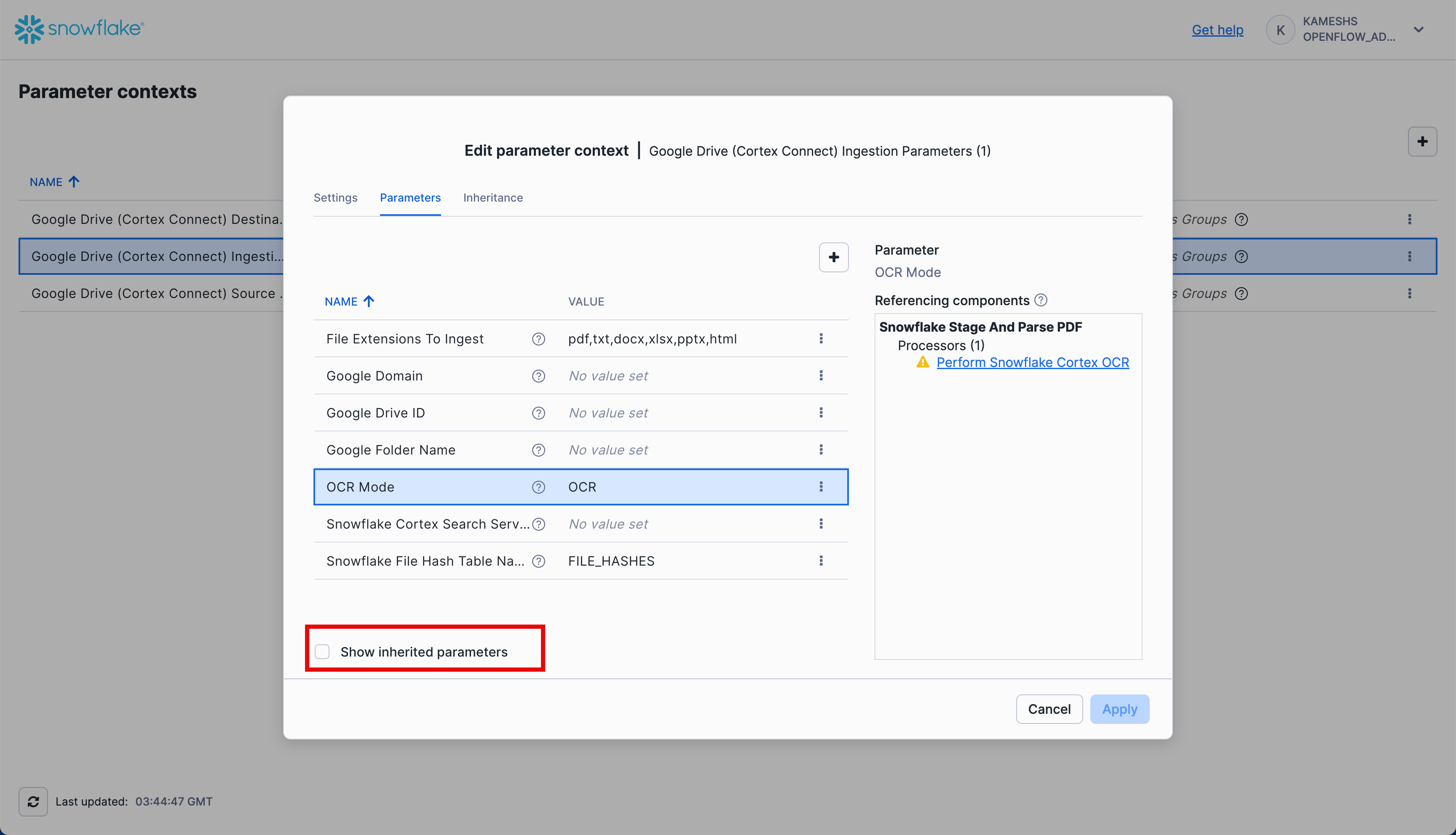 Turn Off Inherited Parameters