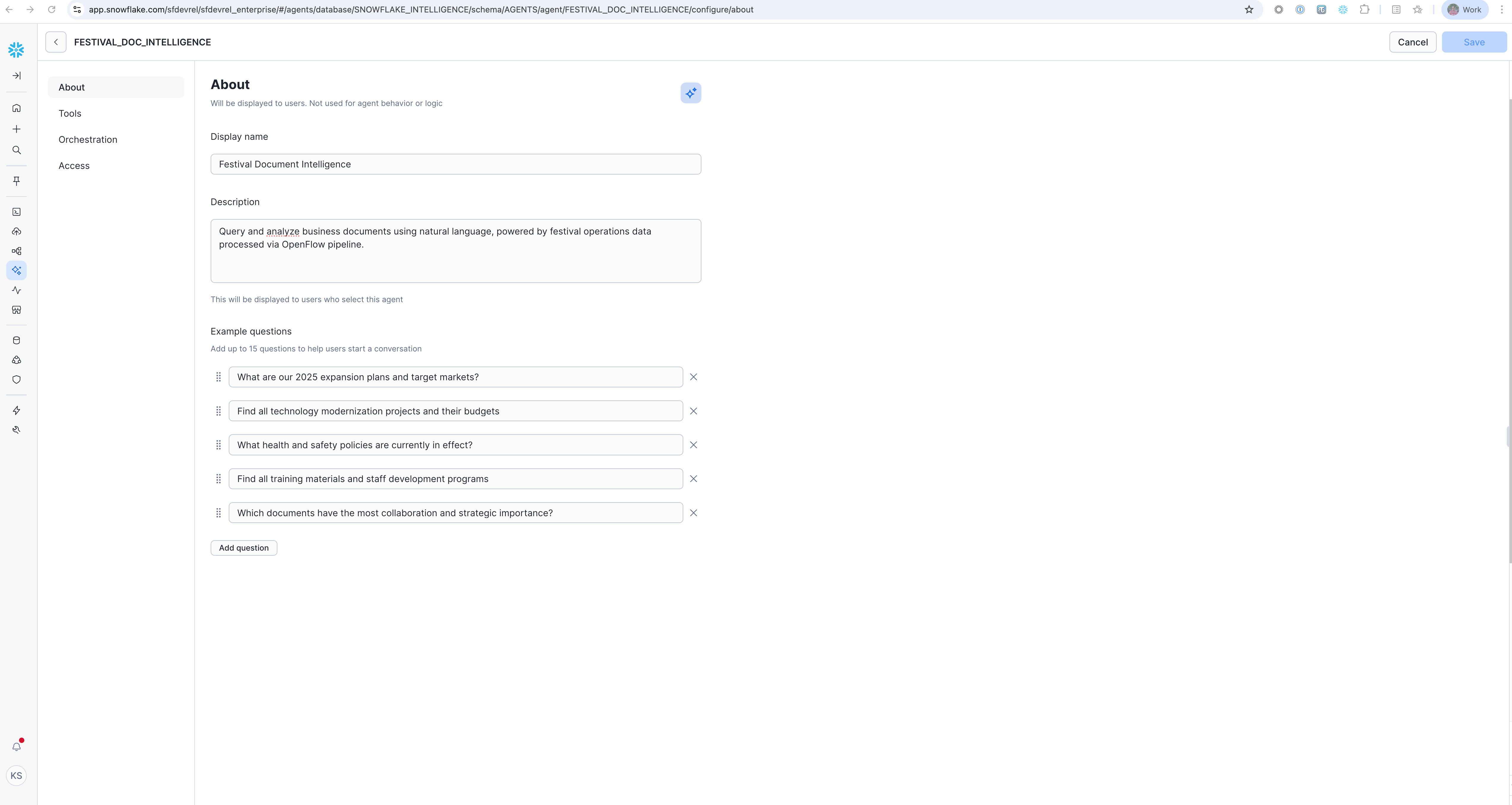 Agent About Configuration