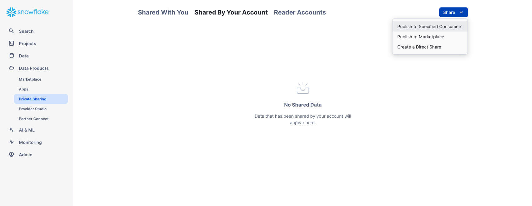 shares outbound button