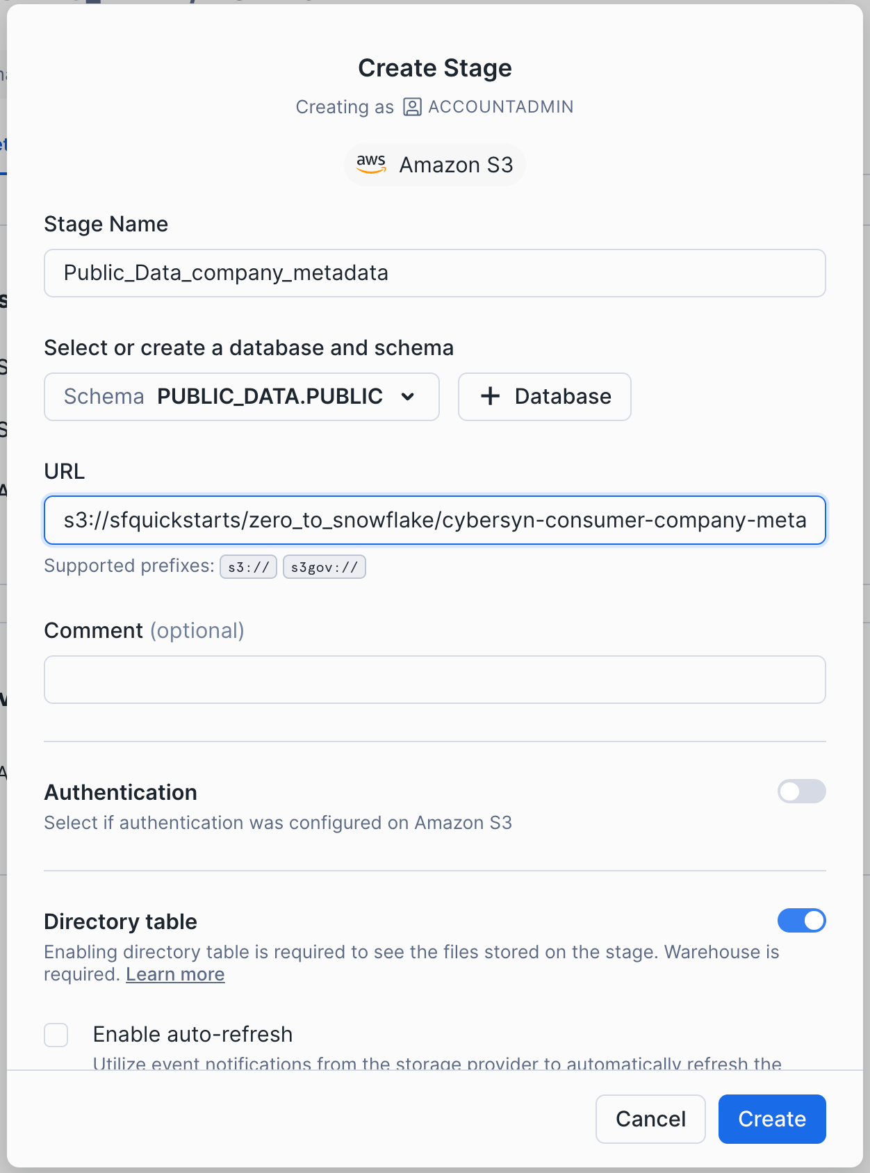 create stage settings