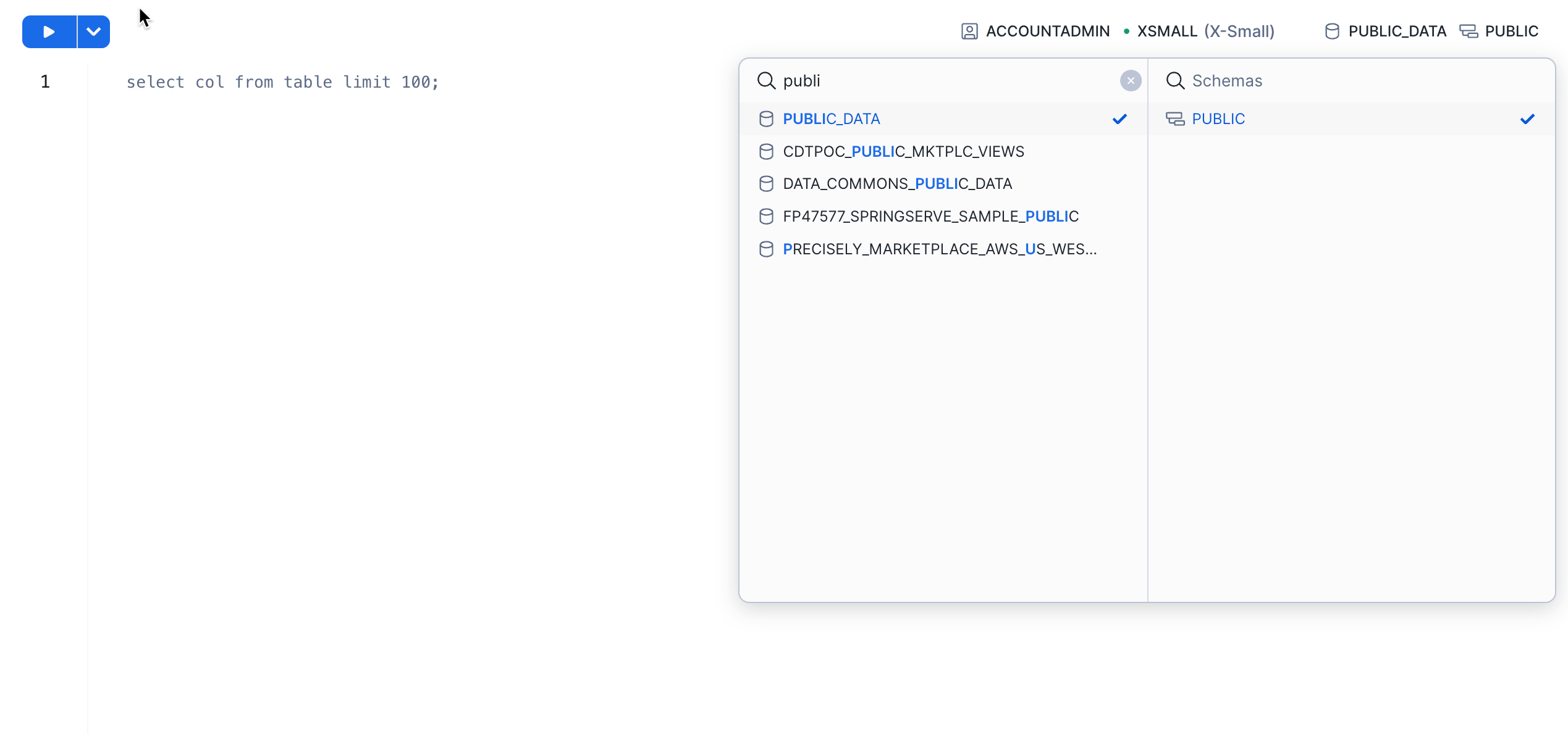 context database settings