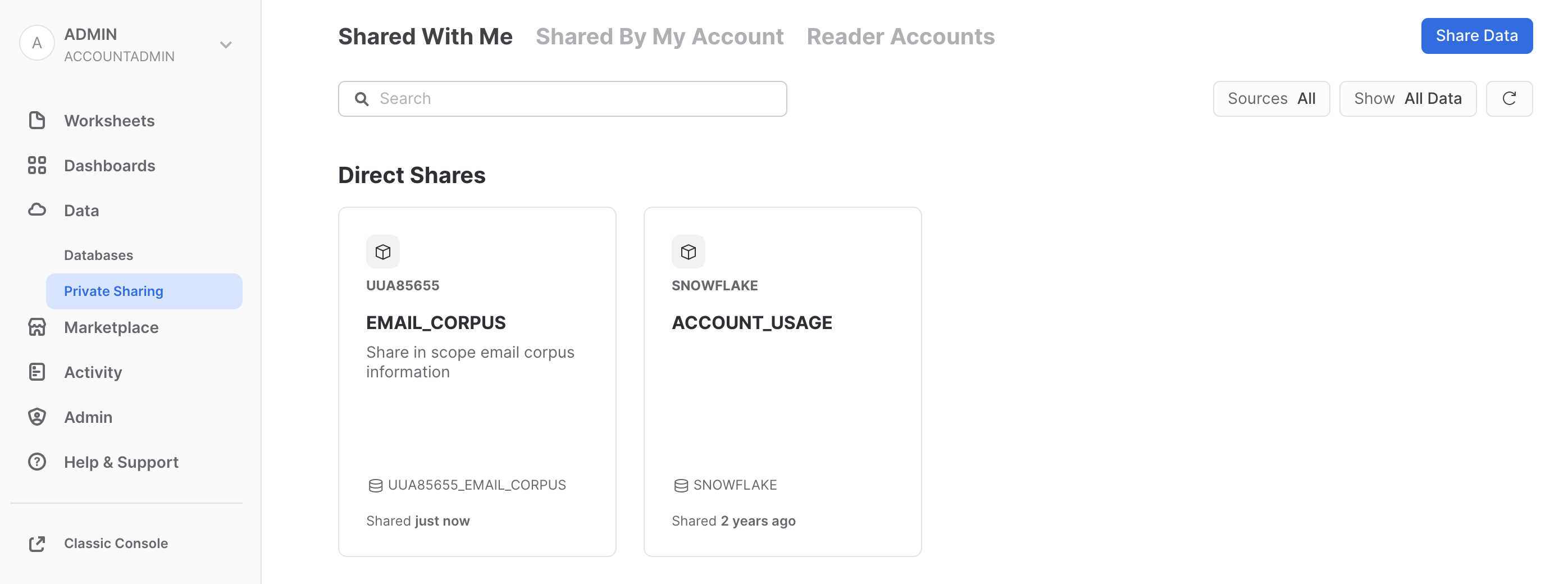 EMAIL_CORPUS shared database