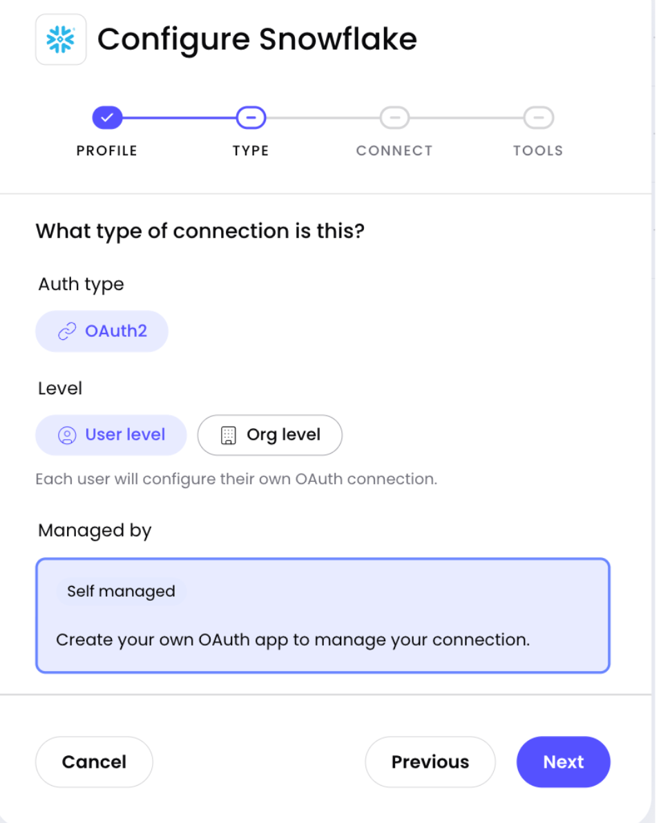 Select OAuth configuration
