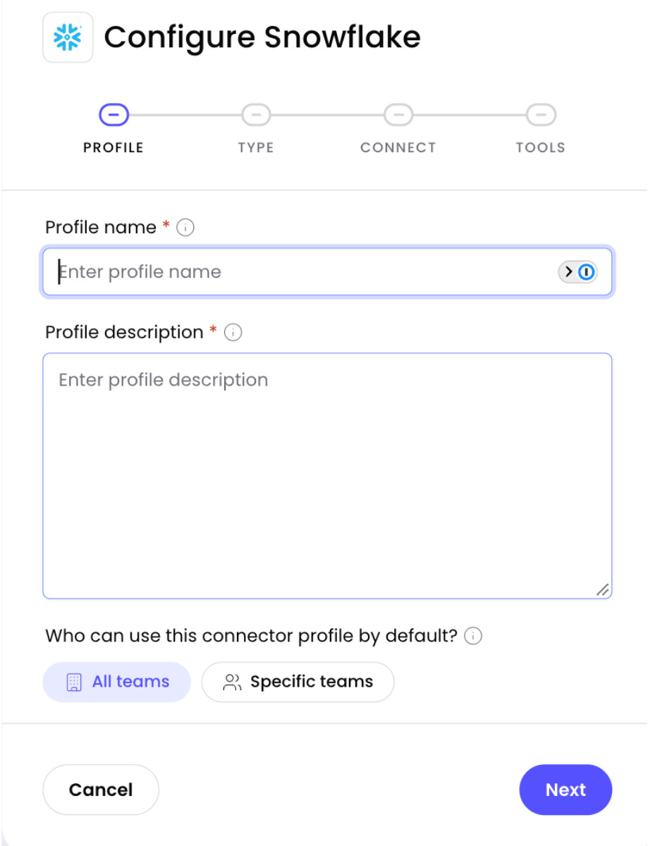 Set connector profile values