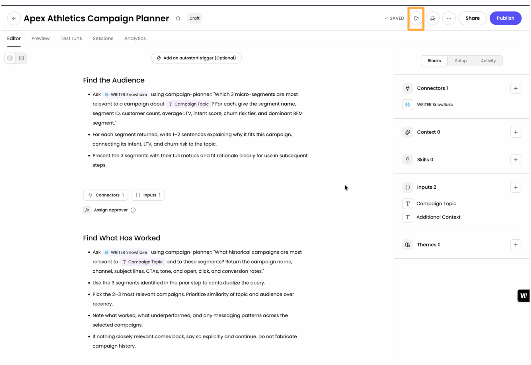 Playbook editor