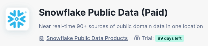 Snowflake Public Data Paid