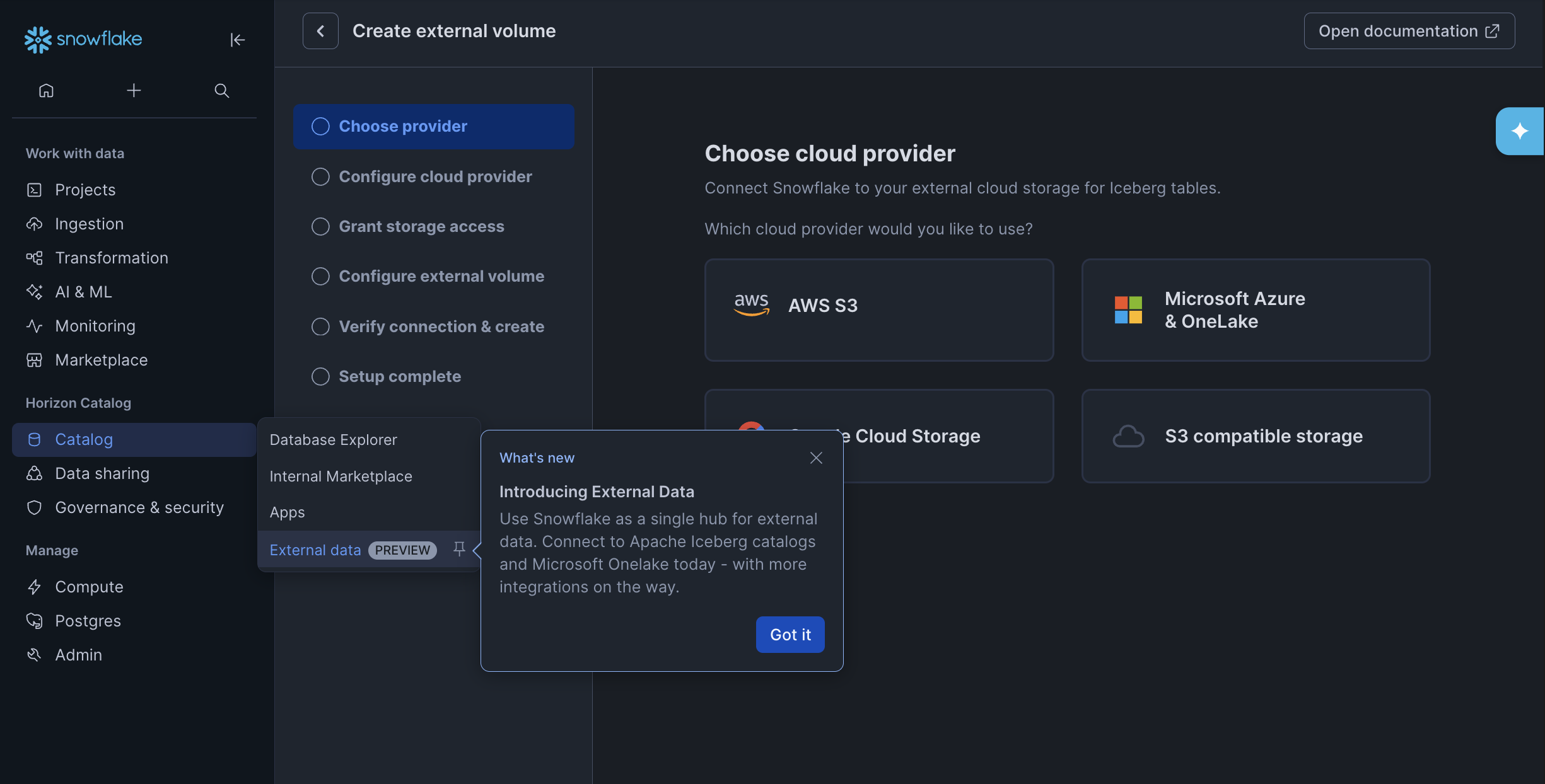 Create External Volume