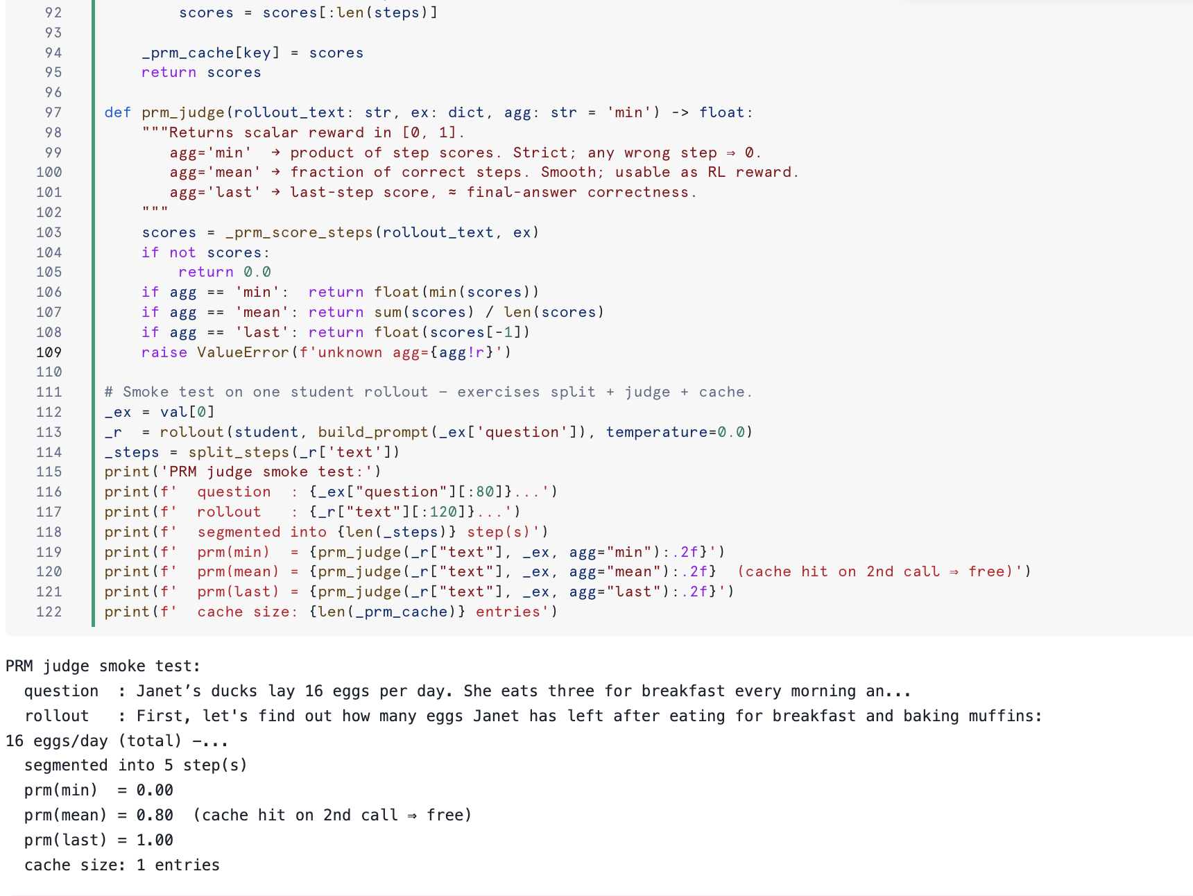 PRM smoke test output