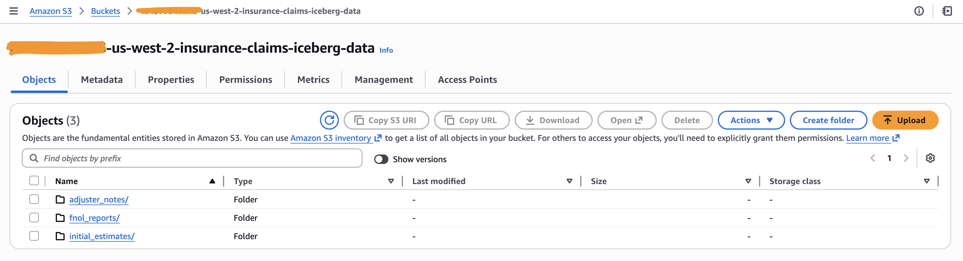 S3 Bucket with Prefixes