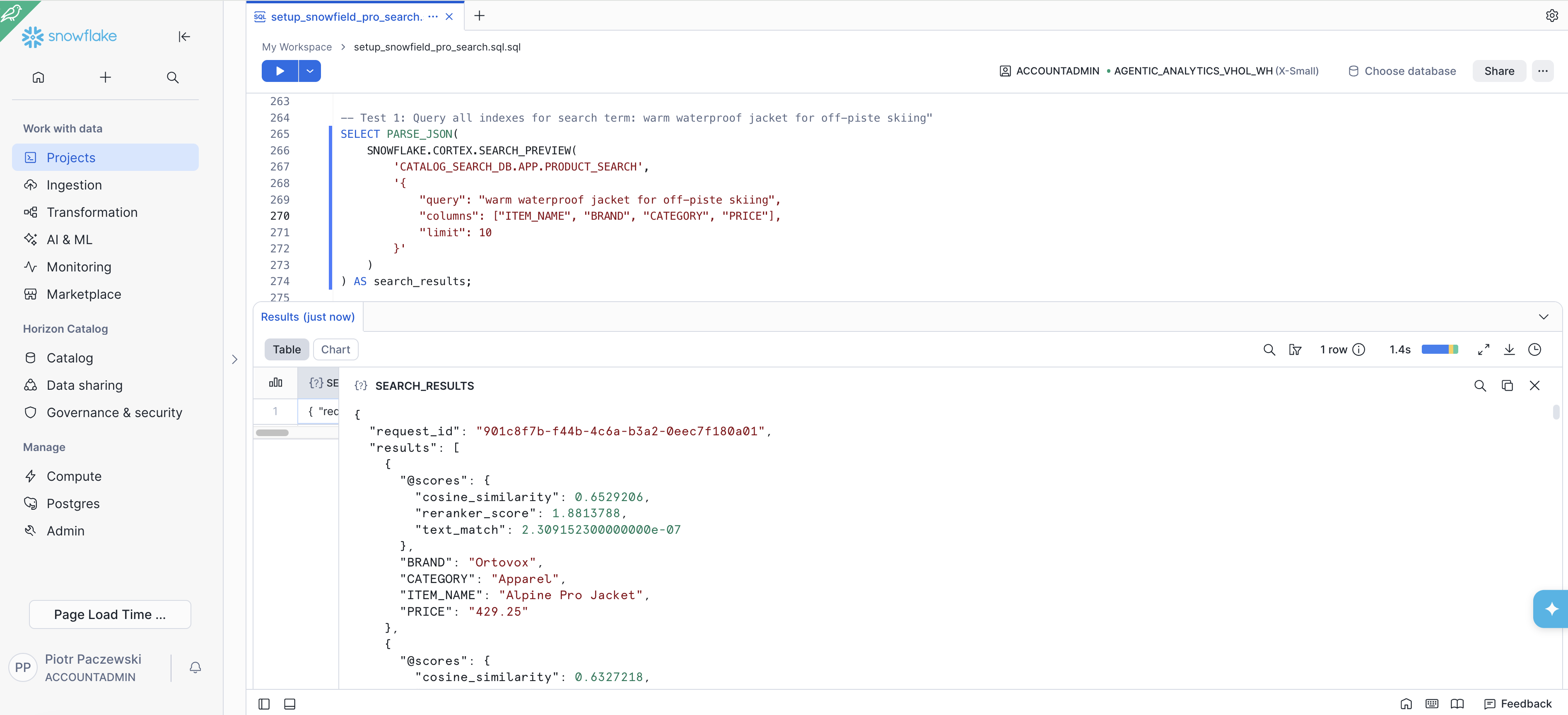 Test SQL Cortex